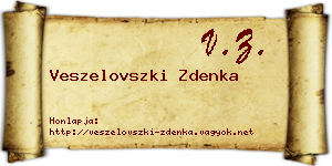 Veszelovszki Zdenka névjegykártya